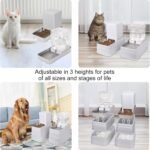 Cat Feeder and Water Dispenser Set(4L), 3 Height Adjustable Raised Automatic Dog Feeder and Dog Water Dispenser for Dogs Cats Pets,with 2 Stainless Steel Bowls, Non-Slip Bottom, Large Capacity - Image 6