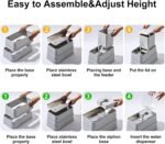 Cat Feeder and Water Dispenser Set(4L), 3 Height Adjustable Raised Automatic Dog Feeder and Dog Water Dispenser for Dogs Cats Pets,with 2 Stainless Steel Bowls, Non-Slip Bottom, Large Capacity - Image 8