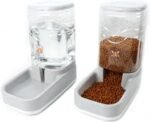 Pet Water Dispenser Food Feeder 1 Gallon and 3-Pounds Dry Food Capacity Automatic Dog Cat Feeders with Food Bowl for Large or Small Dogs (Grey Waterer +Feeder) - Image 2