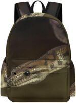 Snake Reptile Lightweight Backpack Travel Daypack Laptop Backpacks with 1 Main Compartment Front Utility Pocket - Image 2