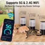 5L Automatic Cat Feeder with Sealed Outlet: 5G WiFi Automatic Dog Feeder with APP Control, Auto Cat Food Dispenser with Voice Recording for Pets, Detachable for Easy Clean - 21 Cup - Image 4