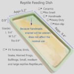 Reptile Feeding Dish Bowl Food and Water Bowl Tortoise Dish Reptile Tank Decor, Heavy Duty Ceramic Feeding Dish, Large Size - Image 3