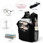 Snake Reptile Flowers Backpack Travel Laptop Backpack Carry on Backpack Work Business Backpack for Adult - Image 5