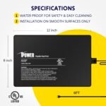 iPower Reptile Heat Pad 8 by12 Inch Under Tank Terrarium Warmer 16W Heating Mat for Turtle, Lizard, Frog, Snake, Hermit Crab and Other Small Animals - Image 3