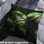 Erosebridal Green Snake Fabric by The Yard, Reptile Wildlife Decorative Fabric, Tropical Safari Indoor Outdoor Fabric, 3D Print Upholstery Fabric for Adults Teens for Quilting Sewing, 1 Yard - Image 4