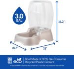 Petmate Pet Cafe Cat and Dog Water Dispenser - Water Bowl for Cats and Dogs, USA Made, 3 GAL, Pearl Tan - Image 5