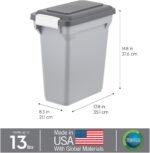 IRIS USA Dog Food Storage Container, Airtight Lid, 2-Cup Scoop, Up to 13 Pounds Pet Food Storage, Versatile Pet Food Bin, Treats, BPA Free, Gray/Dark Gray - Image 4