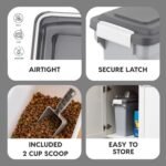 IRIS USA Dog Food Storage Container, Airtight Lid, 2-Cup Scoop, Up to 13 Pounds Pet Food Storage, Versatile Pet Food Bin, Treats, BPA Free, Gray/Dark Gray - Image 5